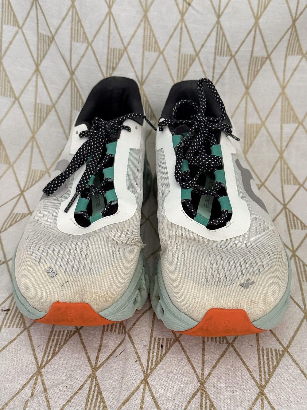 On Cloudmonster Shoes Womens Size 10.5 White Mint CloudTec Running Sneaker